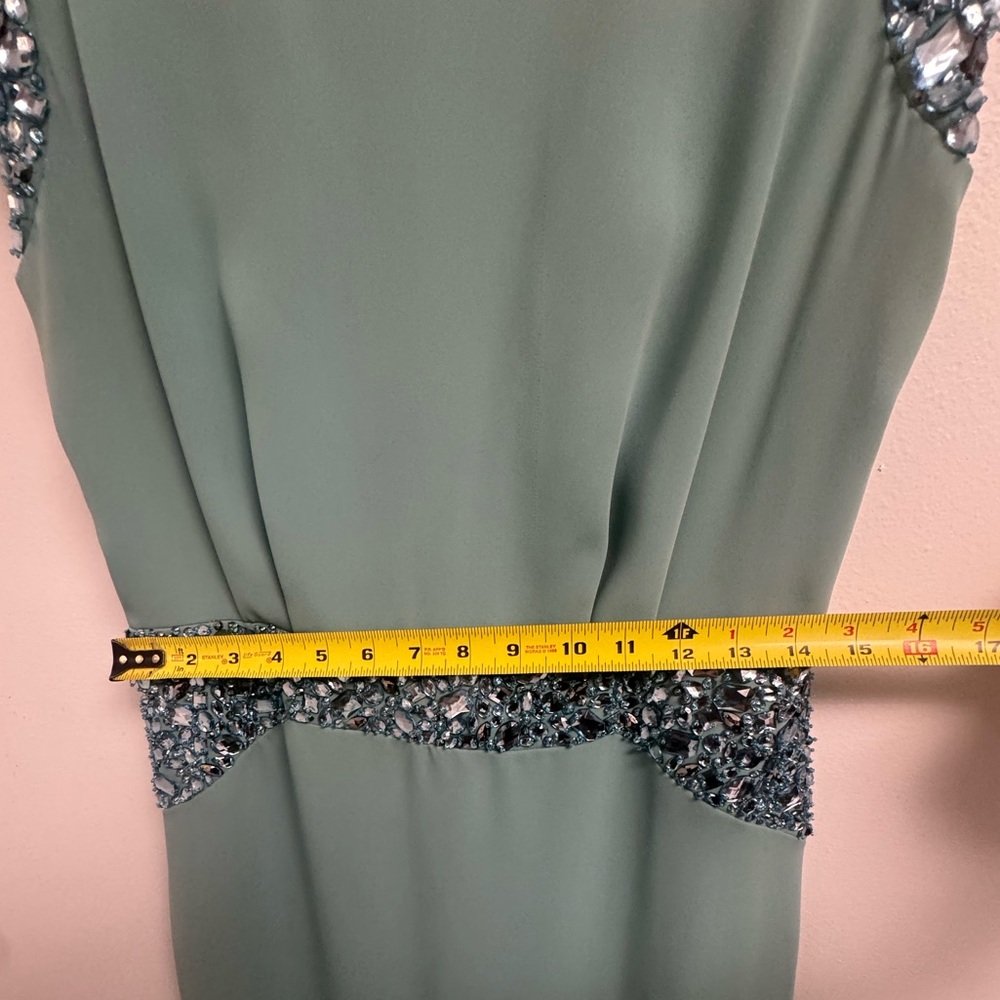 Pamella by Pamella Roland Teal/Green Embellished Long Dress/ Evening Gown - Picture 13 of 16